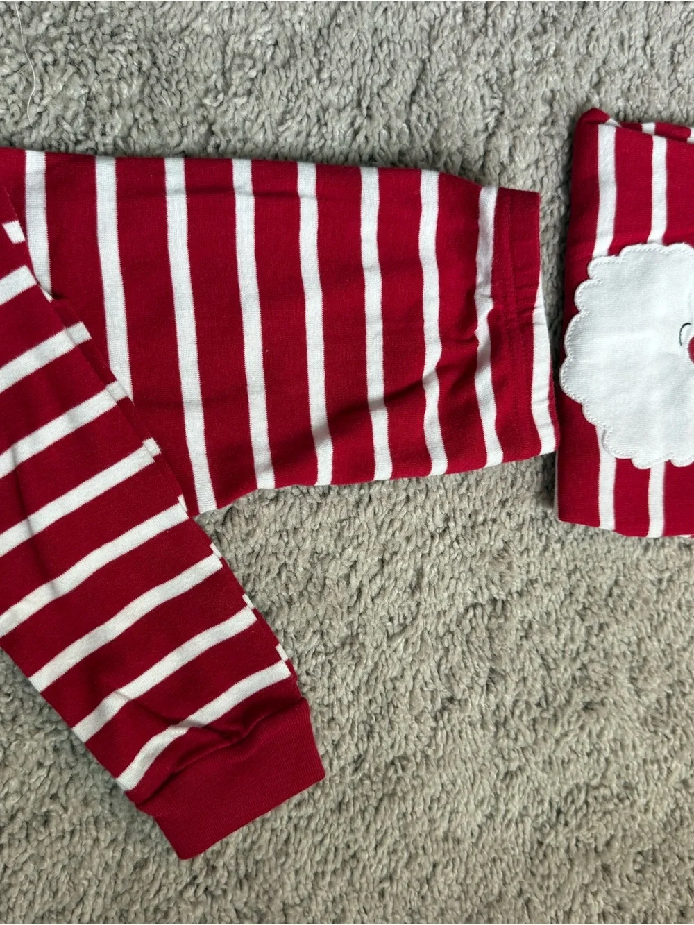 Carter's Red and White Striped Santa Pajama Set